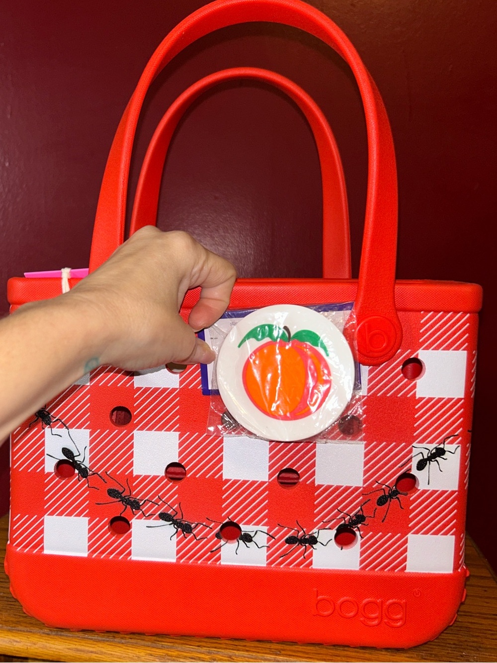 Bogg Bag Red Gingham Tote by - Picture 2 of 12